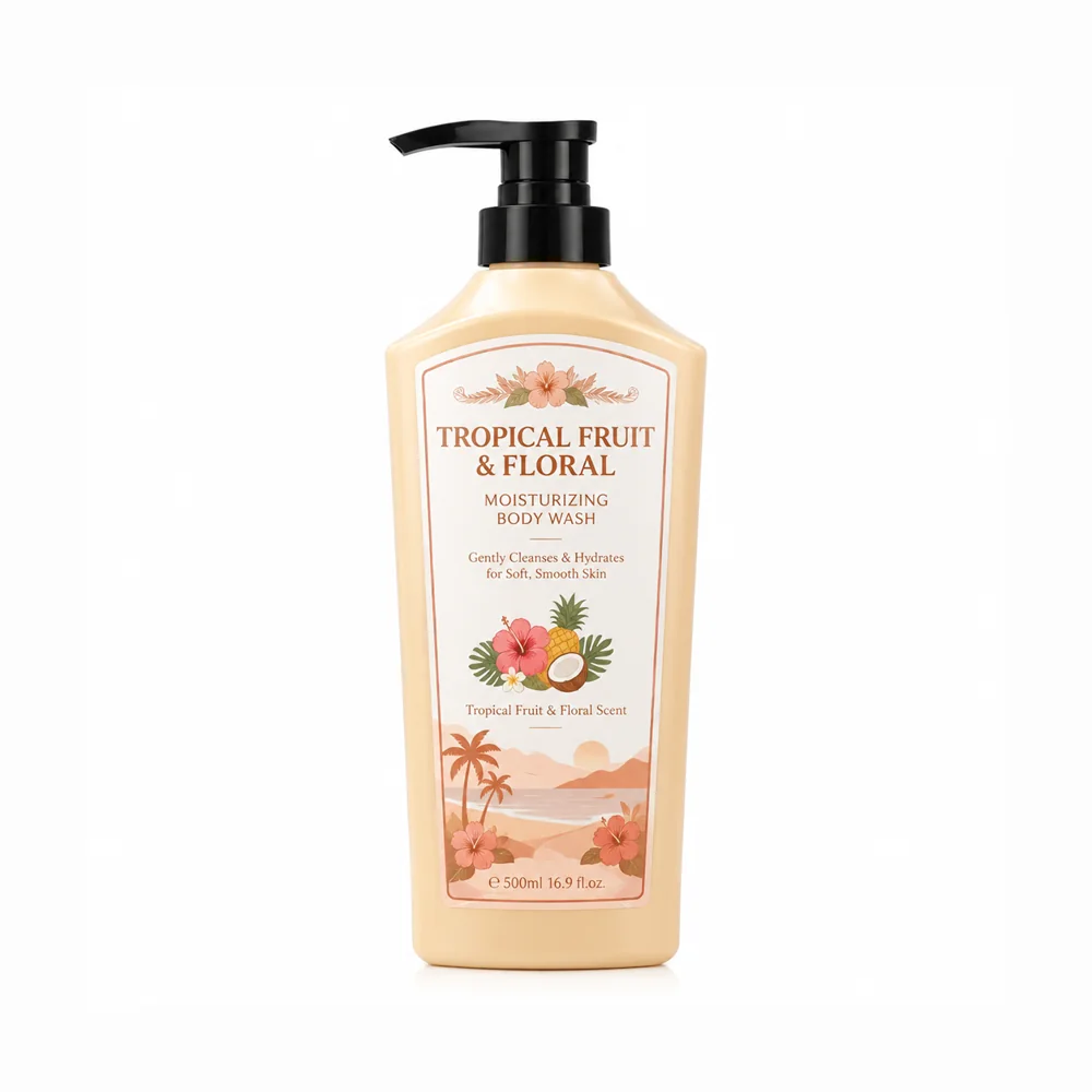 Tropical Floral & Fruit Body Wash — supplied packaging reference