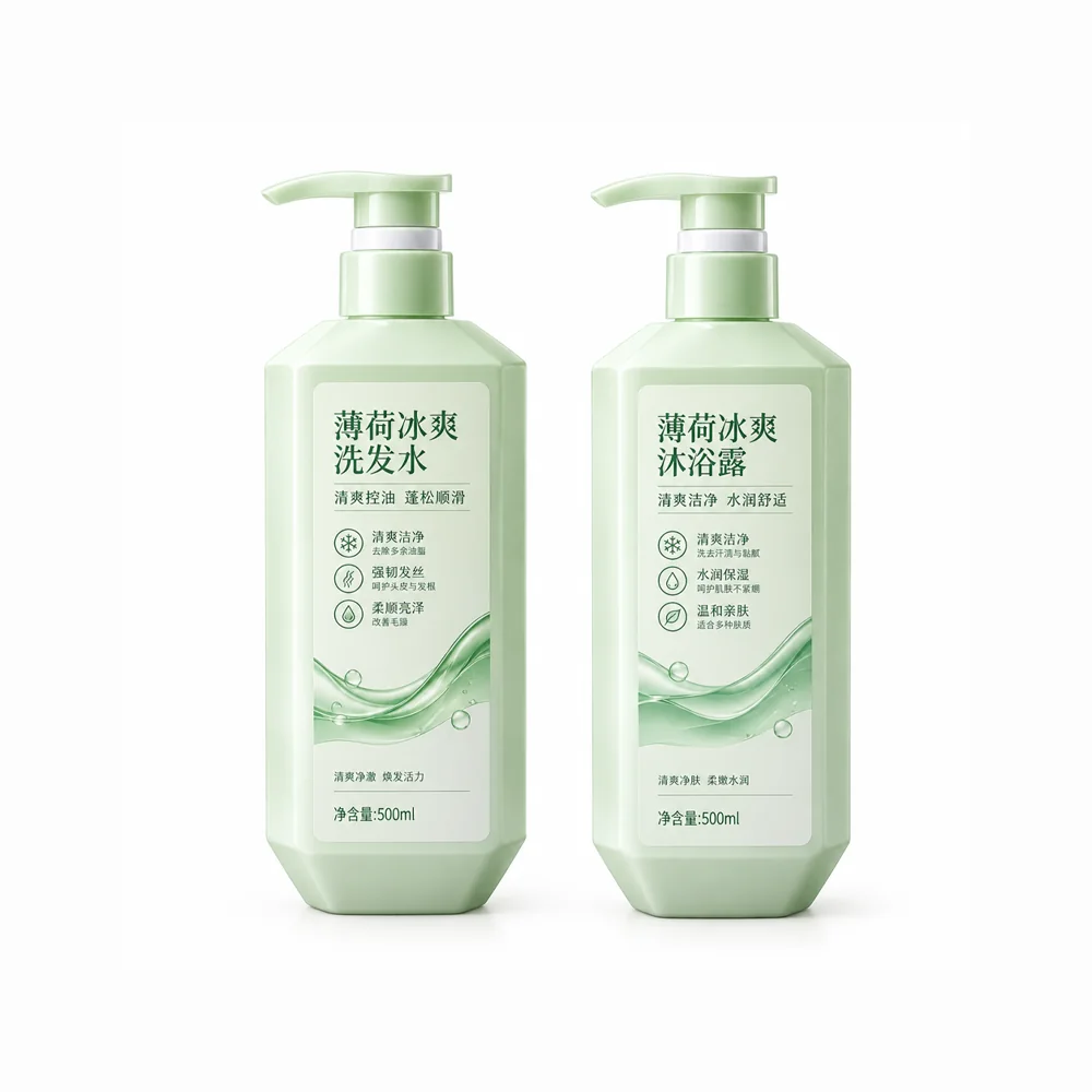 Mint Shampoo & Body Wash — supplied packaging reference