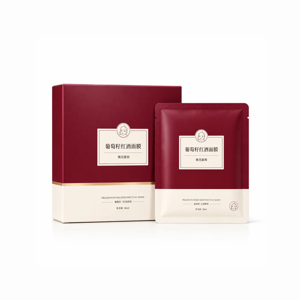 Grape Seed & Red Wine Face Mask — supplied packaging reference