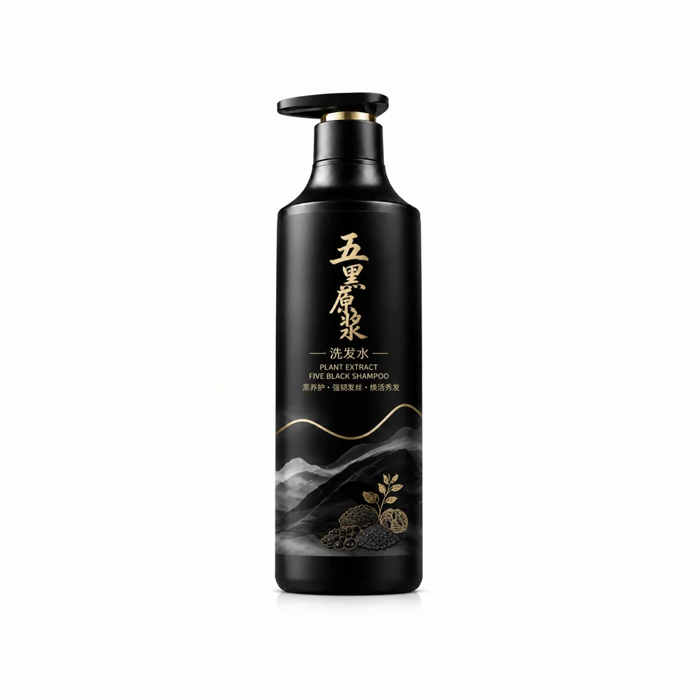 Five Dark Botanicals Shampoo — supplied packaging reference