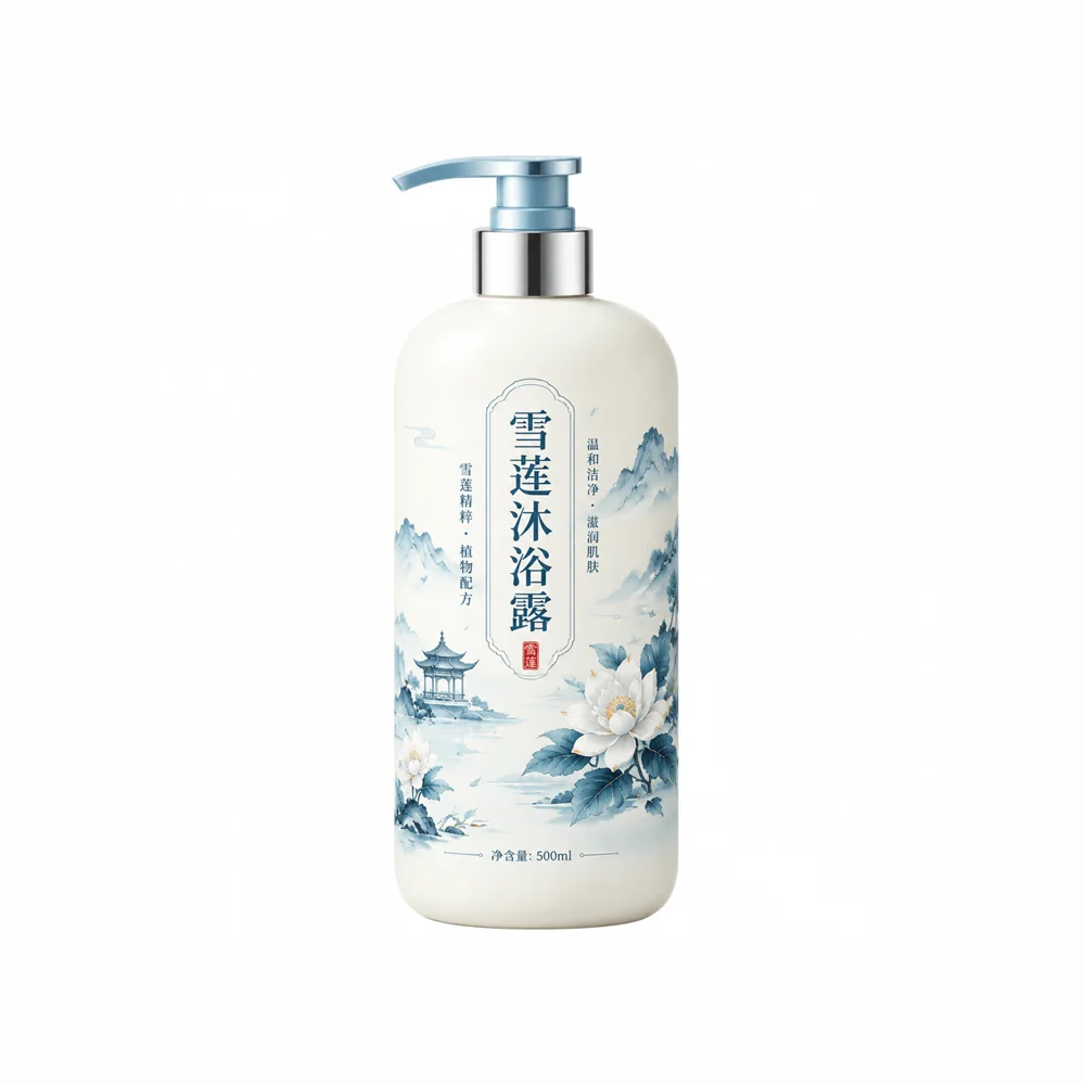 Snow Lotus Body Wash — supplied packaging reference